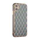 For iPhone 11 Electroplated Rhombic Pattern Sheepskin TPU Protective Case (Grey Green) - 3