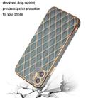 For iPhone 11 Electroplated Rhombic Pattern Sheepskin TPU Protective Case (Grey Green) - 4