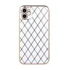 For iPhone 11 Electroplated Rhombic Pattern Sheepskin TPU Protective Case (White) - 2