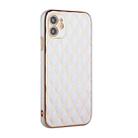 For iPhone 11 Electroplated Rhombic Pattern Sheepskin TPU Protective Case (White) - 3