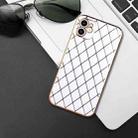 For iPhone 11 Electroplated Rhombic Pattern Sheepskin TPU Protective Case (White) - 5
