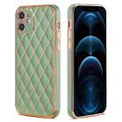 For iPhone 11 Electroplated Rhombic Pattern Sheepskin TPU Protective Case (Avocado Green) - 1