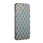 For iPhone 11 Pro Electroplated Rhombic Pattern Sheepskin TPU Protective Case (Grey Green) - 2