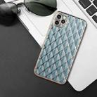 For iPhone 11 Pro Electroplated Rhombic Pattern Sheepskin TPU Protective Case (Grey Green) - 4
