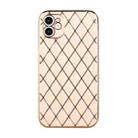 For iPhone 12 Electroplated Rhombic Pattern Sheepskin TPU Protective Case(Pink) - 2