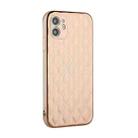 For iPhone 12 Electroplated Rhombic Pattern Sheepskin TPU Protective Case(Pink) - 3
