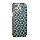 For iPhone 12 Pro Max Electroplated Rhombic Pattern Sheepskin TPU Protective Case(Dark Green) - 2