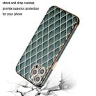 For iPhone 12 Pro Max Electroplated Rhombic Pattern Sheepskin TPU Protective Case(Dark Green) - 3