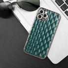 For iPhone 12 Pro Max Electroplated Rhombic Pattern Sheepskin TPU Protective Case(Dark Green) - 4