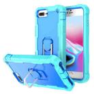 PC + Rubber 3-layers Shockproof Protective Case with Rotating Holder For iPhone 8 Plus / 7 Plus(Mint Green + Blue) - 1