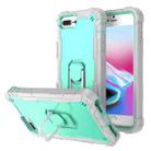 PC + Rubber 3-layers Shockproof Protective Case with Rotating Holder For iPhone 8 Plus / 7 Plus(Grey White + Mint Green) - 1