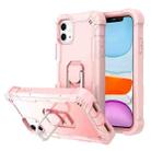 For iPhone 11 PC + Rubber 3-layers Shockproof Protective Case with Rotating Holder (Rose Gold) - 1