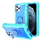 For iPhone 11 Pro PC + Rubber 3-layers Shockproof Protective Case with Rotating Holder (Mint Green + Blue) - 1