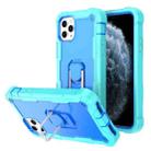 For iPhone 11 Pro Max PC + Rubber 3-layers Shockproof Protective Case with Rotating Holder (Mint Green + Blue) - 1
