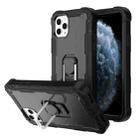 For iPhone 11 Pro Max PC + Rubber 3-layers Shockproof Protective Case with Rotating Holder (Black) - 1