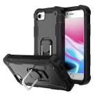For iPhone SE 2022 / SE 2020 / 8 / 7 PC + Rubber 3-layers Shockproof Protective Case with Rotating Holder(Black) - 1