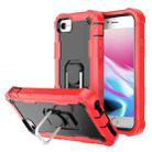 For iPhone SE 2022 / SE 2020 / 8 / 7 PC + Rubber 3-layers Shockproof Protective Case with Rotating Holder(Red + Black) - 1