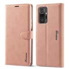 For Xiaomi Redmi Note 10 Pro Forwenw F1 Series Matte Strong Magnetism Horizontal Flip Leather Case with Holder & Card Slots & Wallet & Photo Frame(Rose Gold) - 1