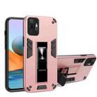 For Samsung Galaxy S21 5G 2 in 1 PC + TPU Shockproof Protective Case with Invisible Holder(Rose Gold) - 1