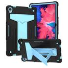 For Lenovo Tab P11 (Tab-J606F) T-shaped Bracket Contrast Color Shockproof PC + Silicone Flat Protective Case(Black + Blue) - 1