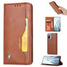 For Xiaomi Mi 11 Lite Knead Skin Texture Horizontal Flip Leather Case with Photo Frame & Holder & Card Slots & Wallet(Brown) - 1