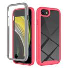 For iPhone SE 2022 / SE 2020 / 8 / 7 Starry Sky Solid Color Series Shockproof PC + TPU Case with PET Film(Rose Red) - 1