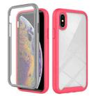 For iPhone  X / XS Starry Sky Solid Color Series Shockproof PC + TPU Case with PET Film(Rose Red) - 1