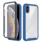 For iPhone  X / XS Starry Sky Solid Color Series Shockproof PC + TPU Case with PET Film(Royal Blue) - 1