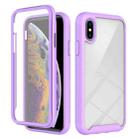 For iPhone  X / XS Starry Sky Solid Color Series Shockproof PC + TPU Case with PET Film(Light Purple) - 1