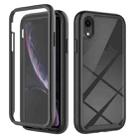 For iPhone XR Starry Sky Solid Color Series Shockproof PC + TPU Case with PET Film(Black) - 1