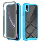 For iPhone XR Starry Sky Solid Color Series Shockproof PC + TPU Case with PET Film(Sky Blue) - 1