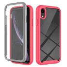 For iPhone XR Starry Sky Solid Color Series Shockproof PC + TPU Case with PET Film(Rose Red) - 1