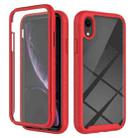 For iPhone XR Starry Sky Solid Color Series Shockproof PC + TPU Case with PET Film(Red) - 1
