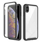 For iPhone XS Max Starry Sky Solid Color Series Shockproof PC + TPU Case with PET Film(Black) - 1