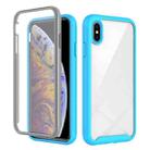 For iPhone XS Max Starry Sky Solid Color Series Shockproof PC + TPU Case with PET Film(Sky Blue) - 1