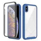 For iPhone XS Max Starry Sky Solid Color Series Shockproof PC + TPU Case with PET Film(Royal Blue) - 1