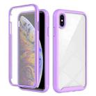 For iPhone XS Max Starry Sky Solid Color Series Shockproof PC + TPU Case with PET Film(Light Purple) - 1