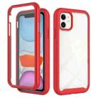 For iPhone 11 Starry Sky Solid Color Series Shockproof PC + TPU Case with PET Film (Red) - 1