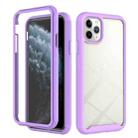 For iPhone 11 Pro Max Starry Sky Solid Color Series Shockproof PC + TPU Case with PET Film (Light Purple) - 1