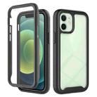 For iPhone 12 mini Starry Sky Solid Color Series Shockproof PC + TPU Case with PET Film (Black) - 1