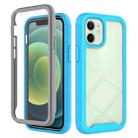 For iPhone 12 mini Starry Sky Solid Color Series Shockproof PC + TPU Case with PET Film (Sky Blue) - 1