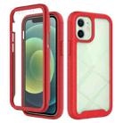 For iPhone 12 mini Starry Sky Solid Color Series Shockproof PC + TPU Case with PET Film (Red) - 1