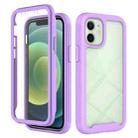 For iPhone 12 mini Starry Sky Solid Color Series Shockproof PC + TPU Case with PET Film (Light Purple) - 1