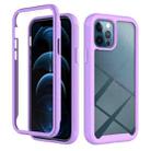 For iPhone 12 / 12 Pro Starry Sky Solid Color Series Shockproof PC + TPU Case with PET Film(Light Purple) - 1