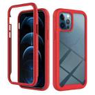 For iPhone 12 Pro Max Starry Sky Solid Color Series Shockproof PC + TPU Case with PET Film(Red) - 1