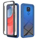 For Motorola Moto G Play(2021) Starry Sky Solid Color Series Shockproof PC + TPU Case with PET Film(Royal Blue) - 1