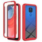 For Motorola Moto G Play(2021) Starry Sky Solid Color Series Shockproof PC + TPU Case with PET Film(Red) - 1