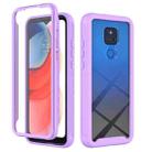 For Motorola Moto G Play(2021) Starry Sky Solid Color Series Shockproof PC + TPU Case with PET Film(Light Purple) - 1