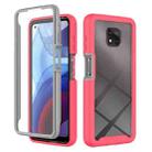 For Motorola Moto G Power(2021) Starry Sky Solid Color Series Shockproof PC + TPU Case with PET Film(Rose Red) - 1