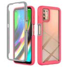 For Motorola Moto G9 Plus(2021) Starry Sky Solid Color Series Shockproof PC + TPU Case with PET Film(Rose Red) - 1